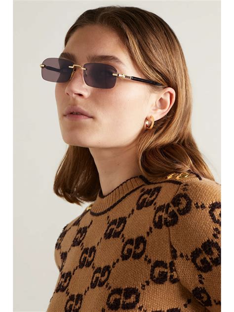 gucci tortoise semi rimlss sunglasses|gucci rectangular frame sunglasses.